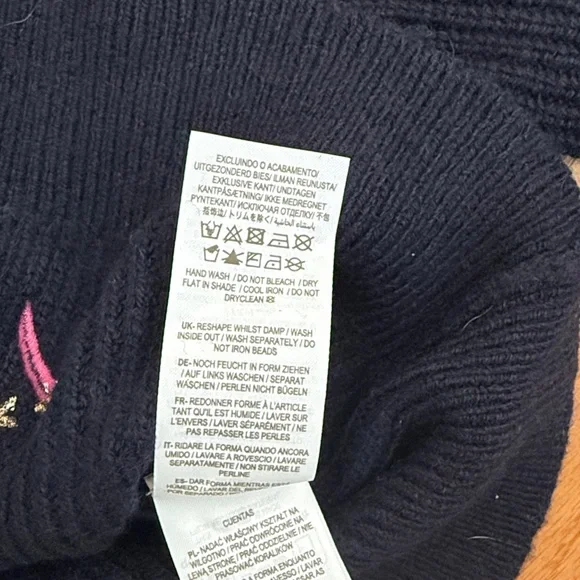 Boden navy cardigan with colorful beads and embroidery - Picture 5 of 6